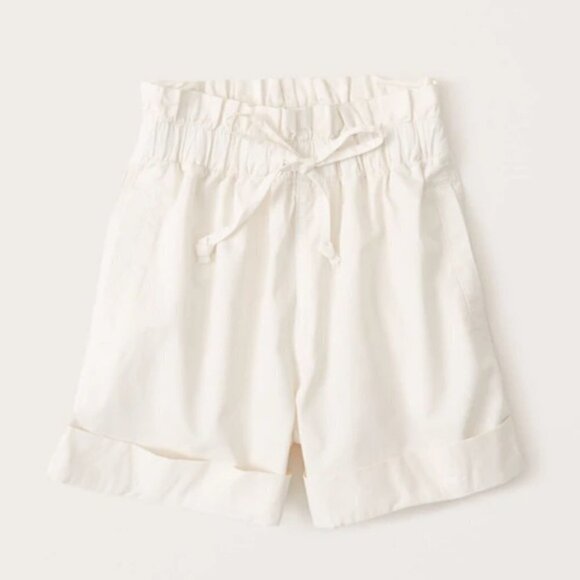 Abercrombie Twill Paperbag High Waisted Shorts - Picture 3 of 7